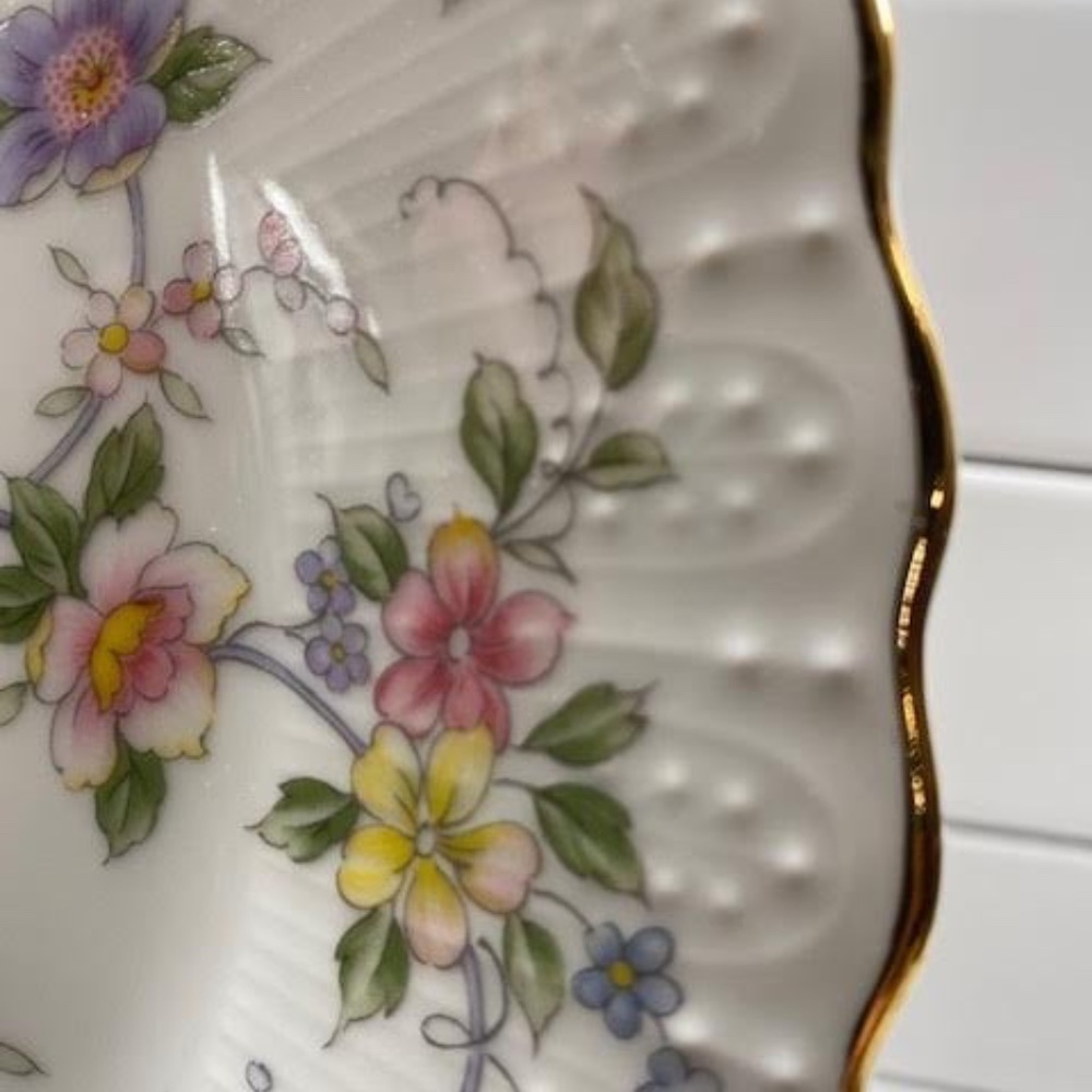 Vintage Andrea Sadek Corona Spring Flowers Cake Cookie Porcelain Plate, 10" - Picture 2 of 3